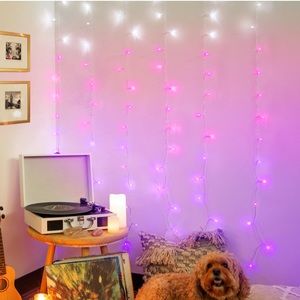 🎄2 Pks LED Pink Ombre Cascading Curtain Lights Total of 192 LED’s & 12 Strands